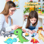 Kit Couture Enfant, 14 Pièces Kit de Bricolage en Feutre de Dinosaure, Kit de Loisirs Créatifs, Materiel Bricolage Activites Man