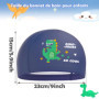 Echehi Bonnet de Bain pour 2 pièces Dinosaures Garçon, Bonnet de Bain Enfants en Polyester Imperméable, Bonnet Piscine Enfant