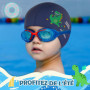 Echehi Bonnet de Bain pour 2 pièces Dinosaures Garçon, Bonnet de Bain Enfants en Polyester Imperméable, Bonnet Piscine Enfant