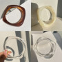 XFSRG Set de Bracelets en Résine 3 Bracelets Géométriques Minimalistes Transparent Marron et Crème Accessoires Mode Femme Légers