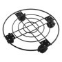 JEUIHAU Lot de 6 paniers de fleurs en métal de 27 cm avec roue de frein pivotante, porte plante a roulettes, support rond robust