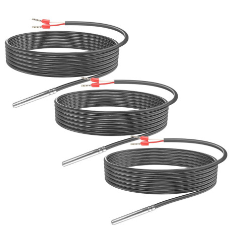 Lot De 3 Capteur De Température, Pt1000 Capteur De Température Étanche, Capteur De Mémoire Avec Câble En Pvc Câbles De Capteur D