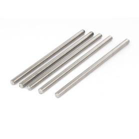 sourcing map Tige Filetée M6x130mm Acier inoxydable 304 goujons entièrement filetée tige 5pcs Ton argent