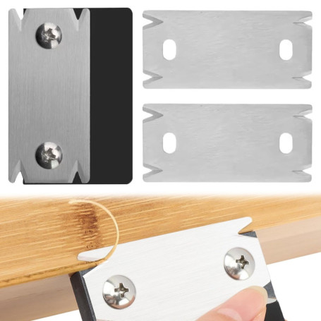 ZYEKIU Ensemble 3 Pièces Rabot Bois Plaqueuse de Chant Araseur de Chant Oupeur Chant pour Placage Avec 2 Lame Rechange Portable 