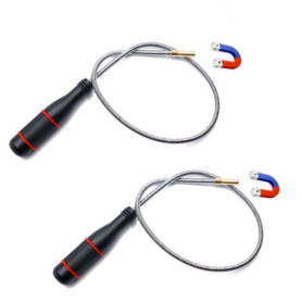 ZYEKIU 2 Pièces Aimant Telescopique, 60CM Aimant Mecanique Flexible, Aimants Puissants avec Poignée Antidérapante, Barre Magneti