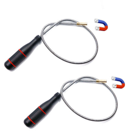 ZYEKIU 2 Pièces Aimant Telescopique, 60CM Aimant Mecanique Flexible, Aimants Puissants avec Poignée Antidérapante, Barre Magneti