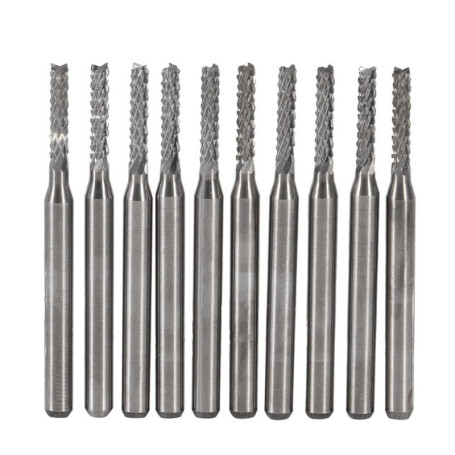 10Pcs Ti forage fraise coupe Outils CNC carbure ensemble d'usines d'extrémité Fraiseuse 1.0-3.0mm (#2)