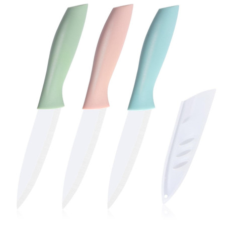 Ensemble de couteaux de chef, set de 3 couteaux en céramique, couteau à fruits de 4 pouces pour la plupart des légumes, des frui