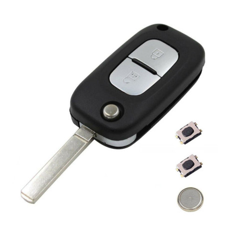 LAKOMODO Coque Clé Plip Télécommande pour Renault Clio 3 Kangoo Master Modus Trafic Twingo Wind Megane -2 Boutons- avec 2 Switch