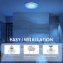 ZWOOS Plafonnier LED Dimmable avec Télécommande, 30W Changement de Couleur RGB Luminaire Plafonnier, 2700K-6500K, 2200LM éclaira