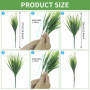 BuxiuGK 4 Pcs Arbustes en Plastique Artificiels 37cm Verts Plantes Artificielles Faux Herbe de Blé Plantes pour Le Jardin Extéri