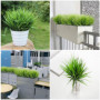 BuxiuGK 4 Pcs Arbustes en Plastique Artificiels 37cm Verts Plantes Artificielles Faux Herbe de Blé Plantes pour Le Jardin Extéri