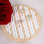 YANGWEN Plateau Présentoir Bijoux en Bois, 6 Fentes Anneau Bague Boucle d'oreille Affichage Support Stockage,Blanc Insérer Organ