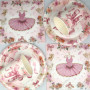 Doyomtoy Vaisselle de Fête Ballerine Anniversaire Fille Vaisselle Papier Set Assiettes en Papier Serviettes Tasses pour Fête à T