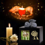 Urne funéraire pour chien - Urne funéraire en bois avec cadre photo - Boîte à souvenirs avec doublure en flanelle noire - Cadeau