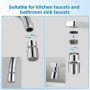 Pivotant Embout Robinet Cuisine,360°Aérateur de Robinet Aérateur Robinet Pivotant Embout de Robinet Réglable à Deux Modes pour R
