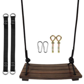 Balançoire Enfant en Bois, Balançoire Extérieure en Bois, Balançoire à Suspendre pour Enfant Et Adulte Chargé Maximum 200 Kg,Bal