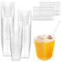 Aurinovellia 40 Pièces Tasses à Dessert, Gobelets à Dessert en Plastique, 160ml/5oz Verres à Dessert Réutilisables avec Cuillère