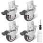 Set de 4 roulettes pour meubles 50 mm – avec frein – capacité de charge de 120 kg – roulette charge lourde – 360° pivotant roue 