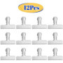 Cozy Inviting 12 Pièces Pince Metallique, 78mm Pince Sachet Acier Inoxydable Clips Métallique Argenté, Clips De Fixation Pinces 