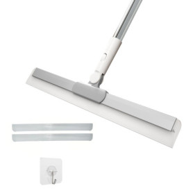 NEXROLA raclette Douche Sol Silicone, Raclette Douche Largeur 35 cm avec Manche INOX Réglable 4 Positions (130 cm), Raclette Vit