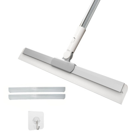 NEXROLA raclette Douche Sol Silicone, Raclette Douche Largeur 35 cm avec Manche INOX Réglable 4 Positions (130 cm), Raclette Vit