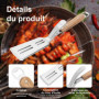 NEXROLA Spatule de Barbecue en Acier Inoxydable, 2 en 1 Pince Barbecue et Spatule, Pince à Steak, Outil de Barbecue Multifonctio