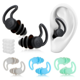 Bouchons d'oreilles de natation pour adultes,4 paires de bouchons en silicone souple,imperméables et réutilisables,protection de