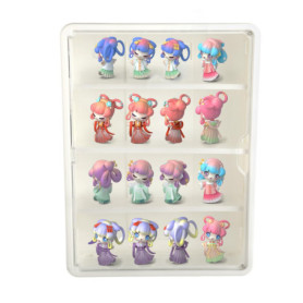 Wandmontierte Vitrine mit Magnettür – 4-stöckige Sammlervitrine aus Acryl, 40 x 9,4 x 30 cm – Staubdichte Hängende Vitrine aus G