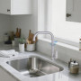 Robinet Cuisine - Robinet Eau Froide, En Acier Inoxydable 304, Pivotant à 360°, avec Monocommande, Idéal pour Évier, Cuisine ou 