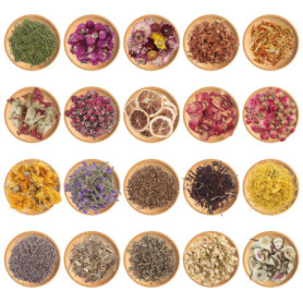 Xbessc 20 Pack Fleurs Séchées Fleur Sechee Naturelles pour Bougies Fleur Sechees Decoration Rose Jasmin Lavande Oeillet Magnolia