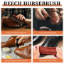 lompyeu Brosses à Chaussures,Brosse CRIN Cheval,Kit Nettoyage Chaussure,4 Brosses Applicatrices de Cirage,1 Gant de Nettoyage en