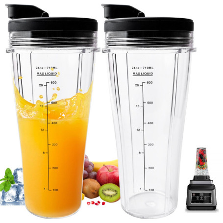 Lot De 2 Rechange Pour Gobelet Pour Ninja 710ml Gobelets De Rechange Pour Mixeur Ninja, Gobelet De Rechange Gobelet De Remplacem