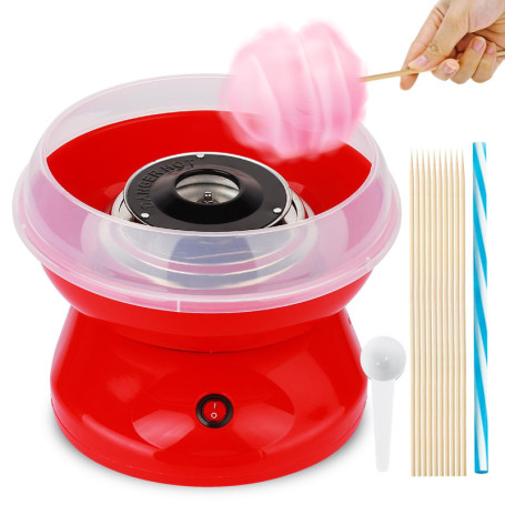Machine à Barbe à Papa, 450w Cotton Candy Machine pour La Maison Barbe a Papa Appareil avec Cuillère Et 10 Bâtonnets Facile à Ut