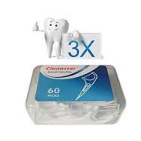 Hurreka Floss Lot de 3 paquets de 180 cure-dents 2 en 1 avec poignée antidérapante pour éliminer la pourriture et la plaque dent