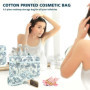 3 Pièces Trousse de Toilette Femme en Coton Matelassé, Ensemble de Sacs à Cosmétiques de Voyage avec Motif Floral, Grand Sac à M