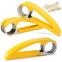 Coupe-Banane en Acier Inoxydable,Forreen 3 Pièces Banane Trancheuse Multifonctionnel Portable Banane Slicer avec 6 Lames pour Sa