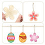 Pendentif en Bois de Pâques, 252 pièces Ornements de Pâques en Bois, Bricolage Artisanat de Pâques, Ornements Suspendus de Pâque