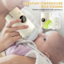 GOEDCH Chauffe-biberon pour bébé : couleur crème Chauffe-biberon bébé en déplacement, portable, 6 températures réglables 38-50 °