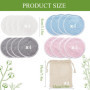 Coton Demaquillant Fibre de Bambou, 16 Coton Demaquillant Lavable Reutilisable, 1 Sac de Rangement, Super Doux A Lingette Demaqu
