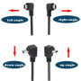 QIANRENON 1.5m Mini USB Charge 90°Angle Câble Mini USB à USB 2.0 Droit Angle Donnée Extension Câble, pour GPS MP3 Carte Lecteur 