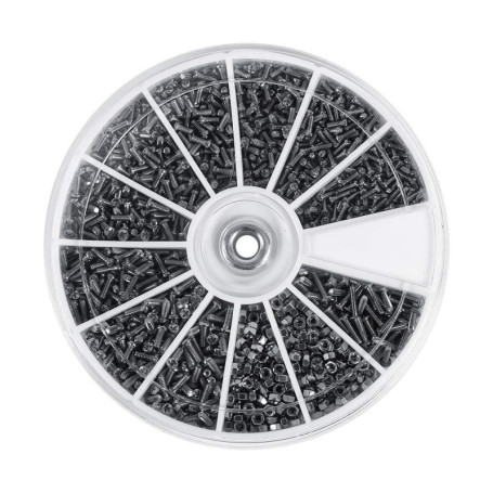 Regun 600 Pièces Vis Écrous Rondelles Inox (m1 m1.2 m1.4 m1.6) - 12 Combinaisons de Fixations Hexagonales Plates avec Rondelles 