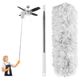Uootach Plumeau Poussière, Plumeau Télescopique, Jusqu'à 2,8 m de Long Collecteur de poussière en Microfibre rétractable Extra L