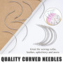 SYEYCW 40 Pièces Aiguille Courbe Cuir, 51, 64, 76, 89 mm Courbé Outils, Kit de Aiguilles à Coudre Main, Epingles à Perruque en F