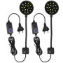 GERUI Lot de 2 pinces noires pour aquarium - 7 W - Mini éclairage LED - Haute luminosité - Clip transparent - Lumière blanche - 