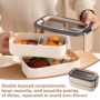 WANDGU Bento Boîte à déjeuner pour adultes : 1400 ml, empilable, à 2 étages, avec compartiments, boîte à bento pour enfants, ant