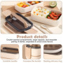 WANDGU Bento Boîte à déjeuner pour adultes : 1400 ml, empilable, à 2 étages, avec compartiments, boîte à bento pour enfants, ant