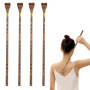 PRITOK Lot de 4 gratte-dos en bois : 17 pouces masseur long gratte-dos gratte-main gratte-dos manuel appareil de massage du dos 