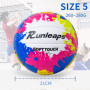 Runleaps Ballon de volleyball de plage officiel taille 5 souple et imperméable en polyuréthane pour intérieur, extérieur, piscin
