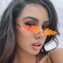 Smavles Lunettes de Soleil en Forme de Flamme 3 Pièces Party Lunettes,Lunettes de Fête Sans Monture Unisexe Montures de Lunettes